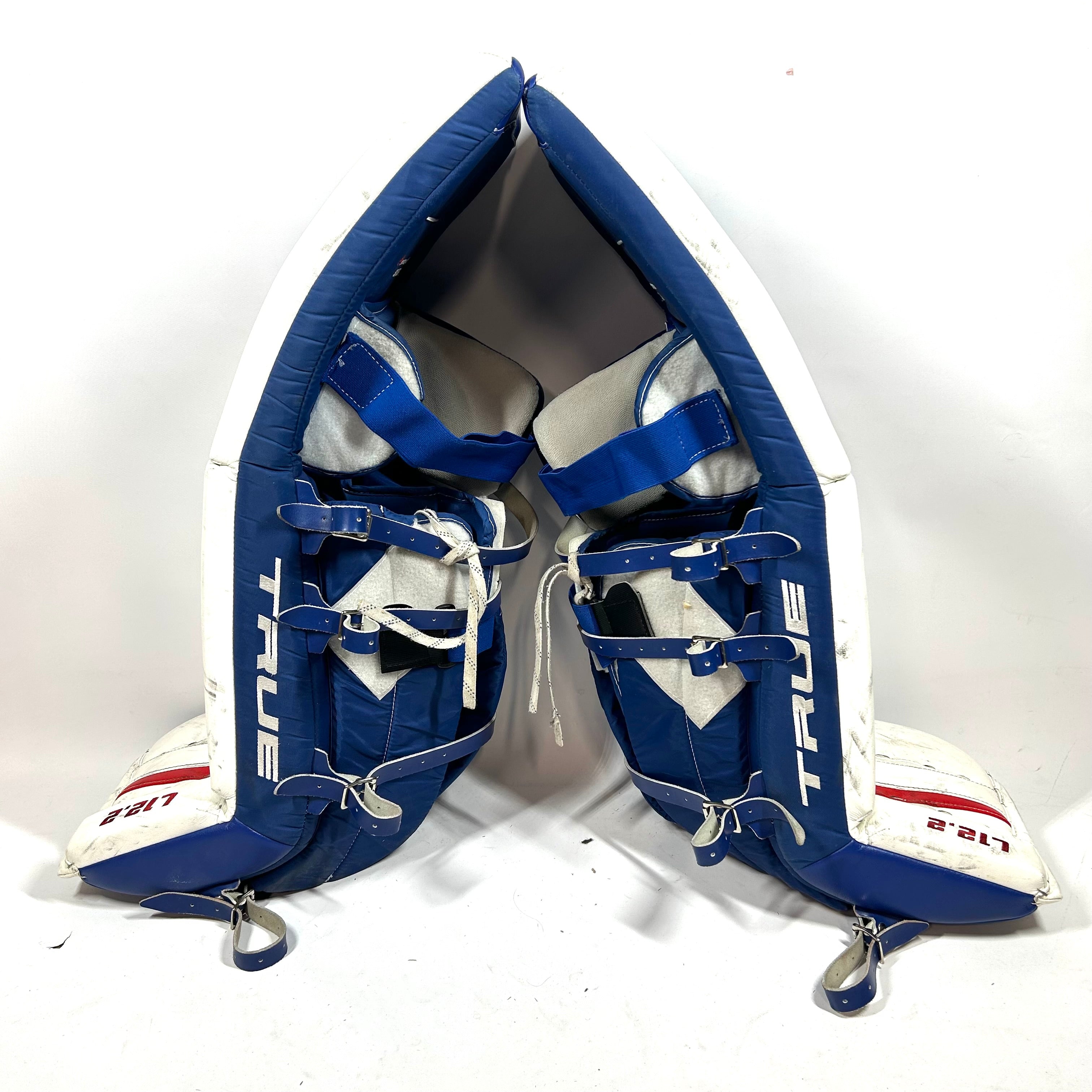 True L12.2 - Jambières de gardien Pro Stock d'occasion (rouge/bleu)